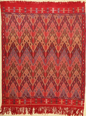 Cicim Kelim alt, Türkei, um 1940, Wolle aufWolle, ca. 180 x 148 cm, EHZ: 2