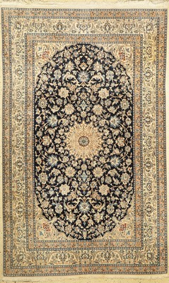 Nain fein (6 La), Persien, ca. 60 Jahre, Korkwolle mit Seide, ca. 262 x 160 cm, Reinigungsbedürftig, EHZ: 2