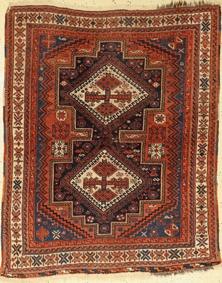 Afschar antik, Persien, um 1910, Wolle auf Wolle, ca. 130 x 108 cm, EHZ: 3-4