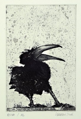 Bodo W. Klos, Konvolut aus 2 Radierungen, je sign., num. , je unter Glas, ca. 36x30 cm, 45x35 cm