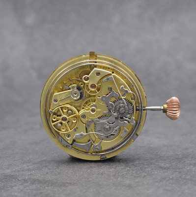 J.CADET-PICARD Savonette-Werk mit Chronograph & Minutenrepetition, Schweiz um 1910, verg. Ankerwerk, Komp.-Unruh m. Breg.-Spir., pol. Kadratur m. ...