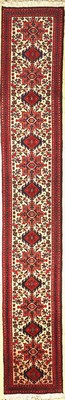 Garadjeh, Persien, ca. 50 Jahre, Wolle auf Baumwolle, ca. 378 x 59 cm.guter Zustand, Verfärbt