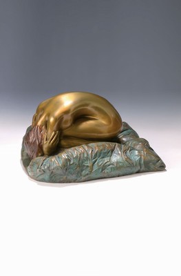 Bruno Bruni, 1935 Gradara, Bronzeskulptur "Träumende Venus",sign., num. 17/99, dat. 2000, ca. 30x46x36 cm, inkl. Zertifikat