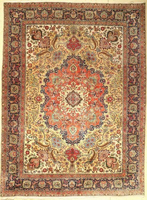 Täbriz fein alt, Persien, um 1950, Korkwolle, ca. 393 x 292 cm, EHZ: 3