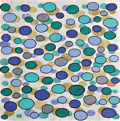 Karin Maas, geb. 1952, Messen und Ausstellungen im In-und Ausland, Hier: "Aufgetaucht", Acryl/Lwd, rechts unten sign., dat. 2021, ca. 53x53 ...
