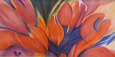 Maja Deventer, "Blumen", Öl/Lwd, links unten sign., dat. 2001, R. gesamt ca. 82x150 cm