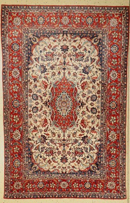 Esfahan antik, Persien, um 1900, Wolle auf Baumwolle, ca. 218 x 146 cm, EHZ: 2-3, (kleiner geflickter Riß)
