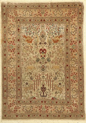 Hereke Seide fein Signiert, Türkei, ca. 60 Jahre, reine Naturseide, ca. 135 x 96 cm, EHZ:3