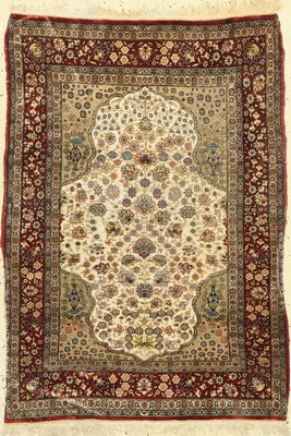 Hereke Seide fein Signiert, Türkei, ca. 60 Jahre, reine Naturseide, ca. 103 x 72 cm, EHZ:3-4