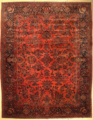 Us.Re-Import Keschan antik, Persien, um 1900, Manchester Korkwolle, ca. 396 x 312 cm, EHZ: 2-3