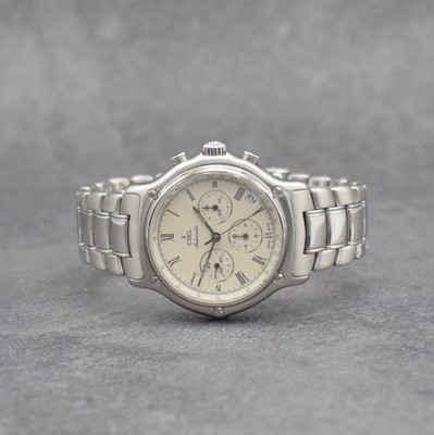 EBEL Herrenarmbanduhr mit SchaltradchronographKal. 400 El Primero, Schweiz um 1995, Automatik, Edelstahlgeh. inkl. Gliederband m. Faltschl., vers. ...