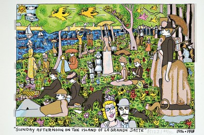 James Rizzi,1950-2011, "Sunday Afternoon on the Island of La Grande Jatte", 3D-Konstruktion, handsign., num. 64/350, dat.,ca. 23x28 cm, ...