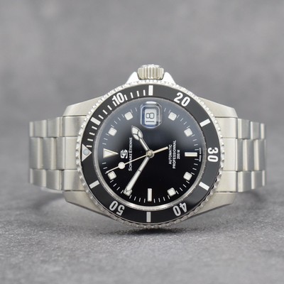 SCHWARZ ETIENNE Professional 200M Herrenarmbanduhr, Automatik, Schweiz um 2000, Ref. 828301, verschr. Edelstahlgeh. inkl. orig. Band m. Faltschl., ...