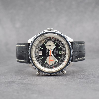 BREITLING Navitimer Chrono-Matic Ref. 1806 Chronograph in Stahl, Schweiz um 1972, Automatik, verschr. Geh. m. Rechenschieber- Drehlünette, orig. ...