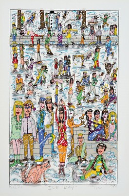 James Rizzi, 1950-2011, "ICE DAY", 3D-Konstruktion, handsign., dat. 146/250, num. 88, ca. 35x25 cm