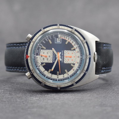 BREITLING "Bull Head" Herrenarmbanduhr mit Chronograph Referenz 2117, Schweiz um 1975, Automatik, pultförmiges Edelstahlgeh. inkl. ...