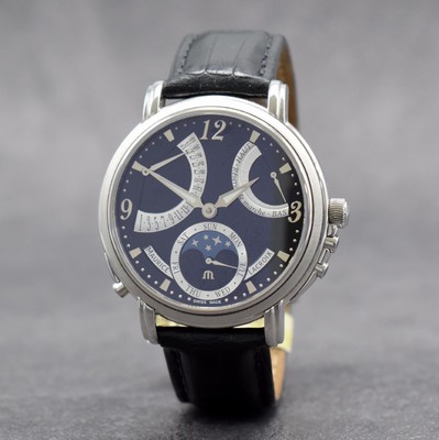 MAURICE LACROIX Lune Rétrograde Herrenarmbanduhr, Schweiz verk. lt. beil. Pap. 01/2011, Handaufzug, Ref. MP 7078, beids. vergl. Edelstahlgeh., Boden ...