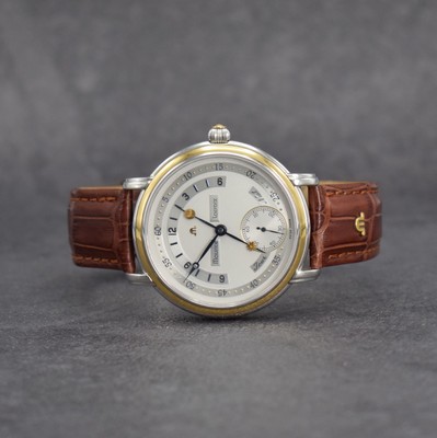MAURICE LACROIX Herrenarmbanduhr Jour et Nuit, Schweiz um 2000, Handaufzug, Ref. 07769, beids. vergl. Edelstahlgeh., Boden aufgedr., Maurice Lacroix ...