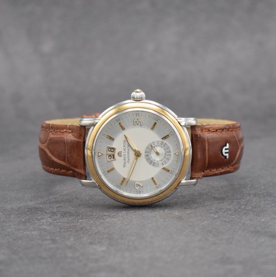 MAURICE LACROIX Herrenarmbanduhr Masterpiece Grand Guichet, Schweiz um 2010, Automatik, Ref. MP 6378, beids. vergl. Edelstahlgeh., Boden 6-fach ...