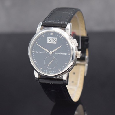 A. LANGE & SÖHNE feine Armbanduhr Modell Saxonia in WG 750/000, Handaufzug, Deutschland um 2000, Ref. 102.027, Lederband m. orig. WG 750/000 ...