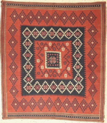 Afschar Sofreh alt, Persien, um 1930, Wolleauf Wolle, ca. 150 x 123 cm, EHZ: 2