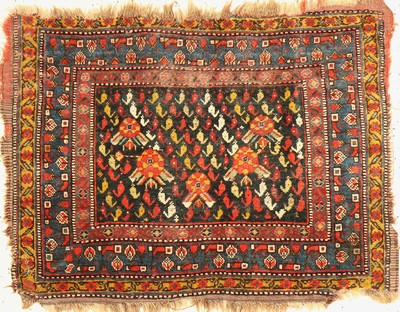 Khamseh Taschenfront, Persien, Ende 19 Jhd,Wolle auf Wolle, ca. 82 x 60 cm, EHZ: 5