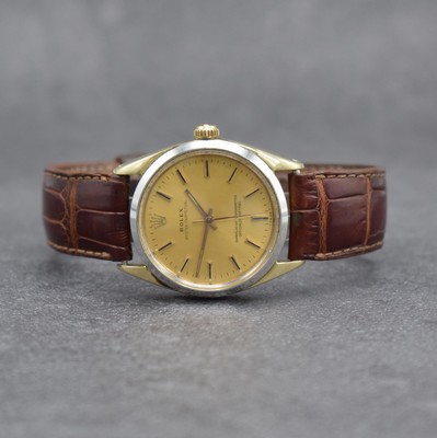 ROLEX Oyster Perpetual Herrenarmbanduhr, Schweiz um 1965, Ref. 1025, Automatik, verschr. Stahlgeh. m. Goldkappe, Stahl-Lünette ersetzt, Geh.-Nr. ...