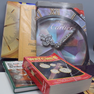 4 Uhrenbücher, 1) Le Temps De Cartier, v. J.B arracca, G. Negretti & F. Negretti, 2) Wristwatches - Armbanduhren v. G. L. Brunner & Ch. ...