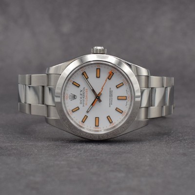 ROLEX Herrenarmbanduhr Oyster Perpetual Milgauss, Automatik, Ref. 116400, Geh.-Nr. M437888, LC 100, Edelstahlgehäuse inkl. Oysterband, spezielles ...