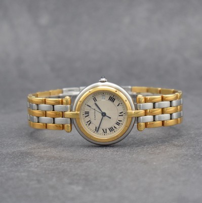 CARTIER Damenarmbanduhr Panthere Ronde, Schweiz um 2000, Ref. 183964, Edelstahl/Gold kombiniert inkl. Gliederband m. dopp. Faltschl., quarz, Boden ...