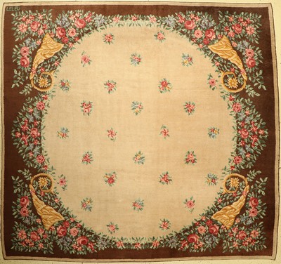 Art Deco Teppich (LELEU) Frankreich, um 1940/1950, Wolle geknüpft auf Baumwolle, französische Künstlerin Paule LELEU (1906-1987), ca. 315 x 295 ...