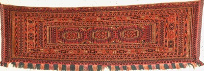 Tekke Torba antik, Turkmenistan, um 1900, Wolle auf Wolle, ca. 130 x 40 cm, EHZ: 2-3