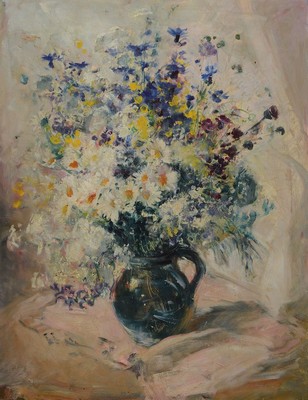 Carolus Vocke, 1899 Heilbronn-1979 Mannheim, Blumenstillleben, Öl/Hartfaser, rechts unten signiert, ca. 90x70cm, R. ca. 106x86cm