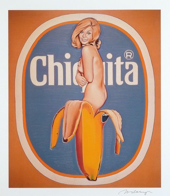 Mel Ramos, 1935 - 2018, Offset, handsigniert, Chiquita, nur wenige handsignierte Exemplare, Blattgr. 54 x 47 cm aus dem Jahre 2003, unter Glas, ...