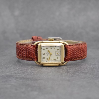 ELGIN De Luxe Armbanduhr, Handaufzug, USA 1940er Jahre, 10k Gold-Filled Geh., Boden m. Widmungsgravur aufgedr., weißes Zifferbl. m. arab. Std. ...