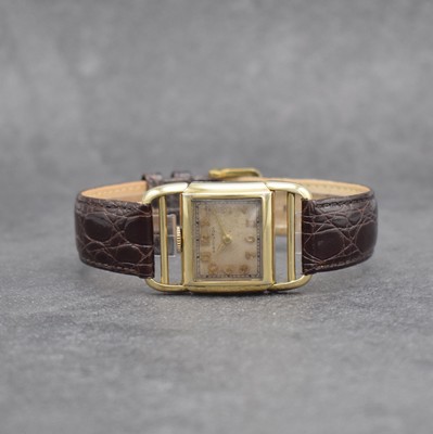 HAMILTON Contour Herrenarmbanduhr sog. Driver´s Watch, Handaufzug, USA 1940er Jahre, 14K Gold Filled Geh., Boden mit grav. Initialen aufgedr., ...