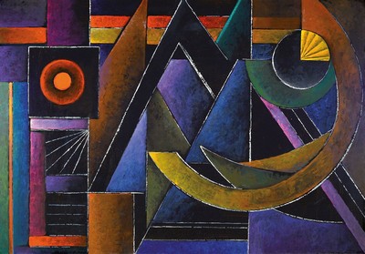 Unbekannter zeitgenössischer Künstler, Öl/Hartfaser, rückseitig dat.: 3/90-O.T., ca. 70x100cm