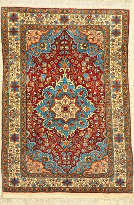 Kayseri Seide fein, Türkei, ca. 60 Jahre, reine Naturseide, ca. 106 x 75 cm, EHZ: 2