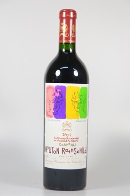 1 Flasche Chateau Mouton Rothschild, 2001, Künstleretikett Robert Wilson, 75ml, orig. verkorkt und unverkostet