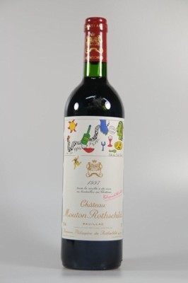 1 Flasche Chateau Mouton Rothschild, 1997, Künstleretikett Niki de St. Phalle, 75ml, orig. verkorkt und unverkostet