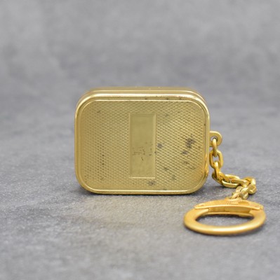 REUGE Miniaturspieluhr an Kette, Schweiz um 1960, klassische Melodie, verg. Gehäuse beids. guill., Monogrammspiegel frei, Walzenspielwerk, ...