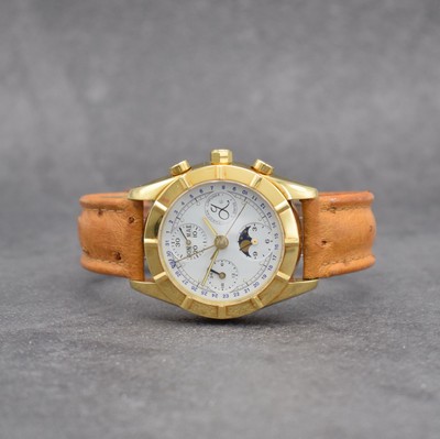 CHRISTIAN LIPPUNER seltene & limitierte Herrenarmbanduhr mit Chronograph & Vollkalender in GG 750/000 aus Modellserie Merkur in Gesamtauflage v. 500 ...