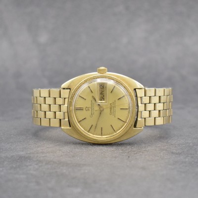 OMEGA Herrenarmbanduhr Constellation Chronometer, Automatik, Schweiz um 1969, Ref. CD 168.029, Edelstahlgeh. m. Goldhaube inkl. verg. orig. ...