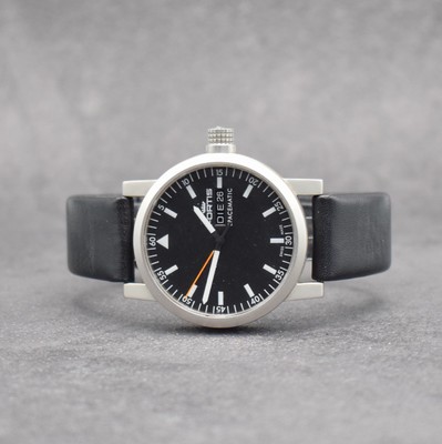 FORTIS Spacematic Herrenarmbanduhr, Schweiz um 2005, Automatik, Ref. 623.22.158.1, Stahlgeh., Boden geschr., orig. Lederband m. orig. Dornschl., ...