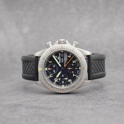 FORTIS Official Cosmonauts Chronograph Herrenarmbanduhr, Schweiz um 1995, Automatik, Ref. 632.22.141. verschr. Stahlgeh., neutr. Kautschukband m. ...