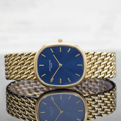 PATEK PHILIPPE Herrenarmbanduhr Ellipse d´Or in GG 750/000 Referenz 3738/117, Automatik, inkl. orig. Gliederband, Glasrand aufgedr., Boden m. ...