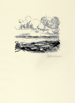 Max Liebermann, 1847-1935, Lithographie, rechts unten handsigniert, ca. 11x13.5cm, PP, u.Gl., R. ca. 54x44cm