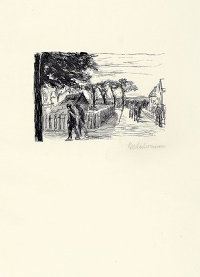 Max Liebermann, 1847-1935, Lithographie, rechts unten handsigniert, ca. 10x15cm, PP, u.Gl., R. ca. 53x43cm