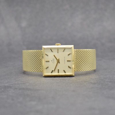 STOWA Armbanduhr in GG 585/000, Schweiz um 1965, Handaufzug, Boden aufgedr., Goldband in GG 585/000, silb. Zifferbl. m. gold. Std.- Ind. & Zeigern, ...