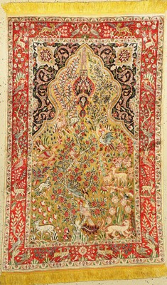 Täbriz Seide Suf fein, Persien, um 1950, Seide (Metallbroschiert), ca. 150 x 98 cm, EHZ: 2
